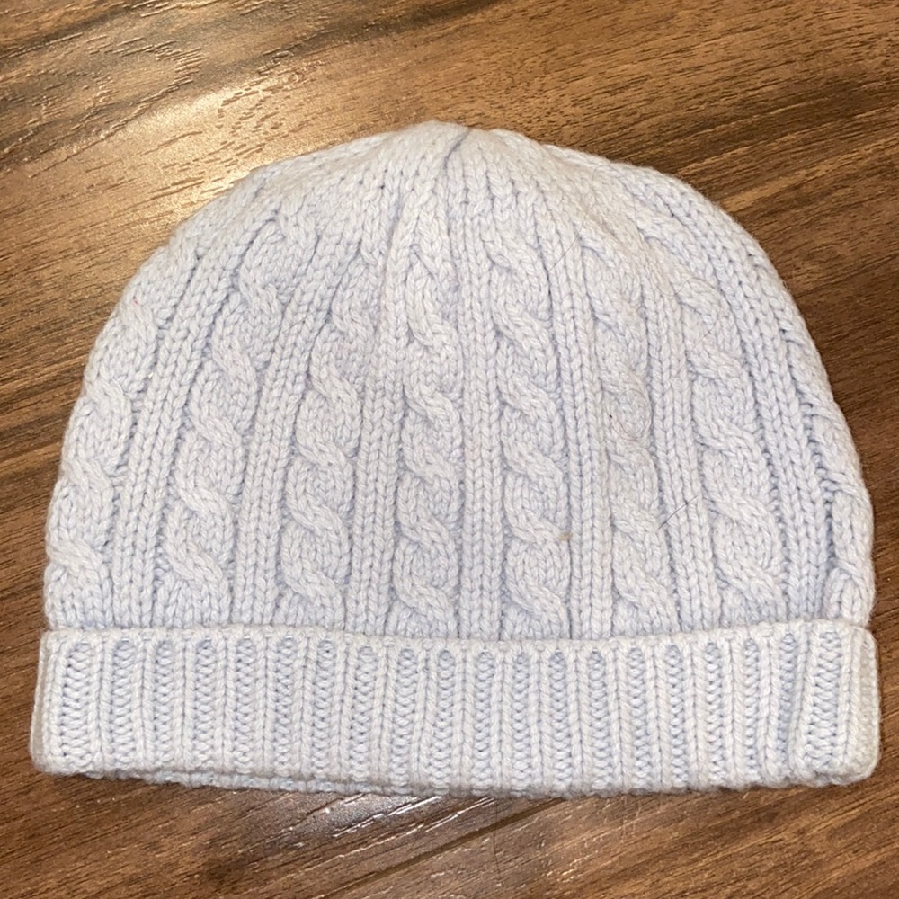 100% Lambs Wool Light Blue Winter Hat - GAP